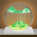 Rotating abstract quicksand painting inside a 12-inch textured glass table lamp.