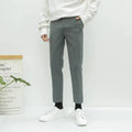 Men's straight-leg cotton trousers with drawstring waist in black, available in sizes 28-34