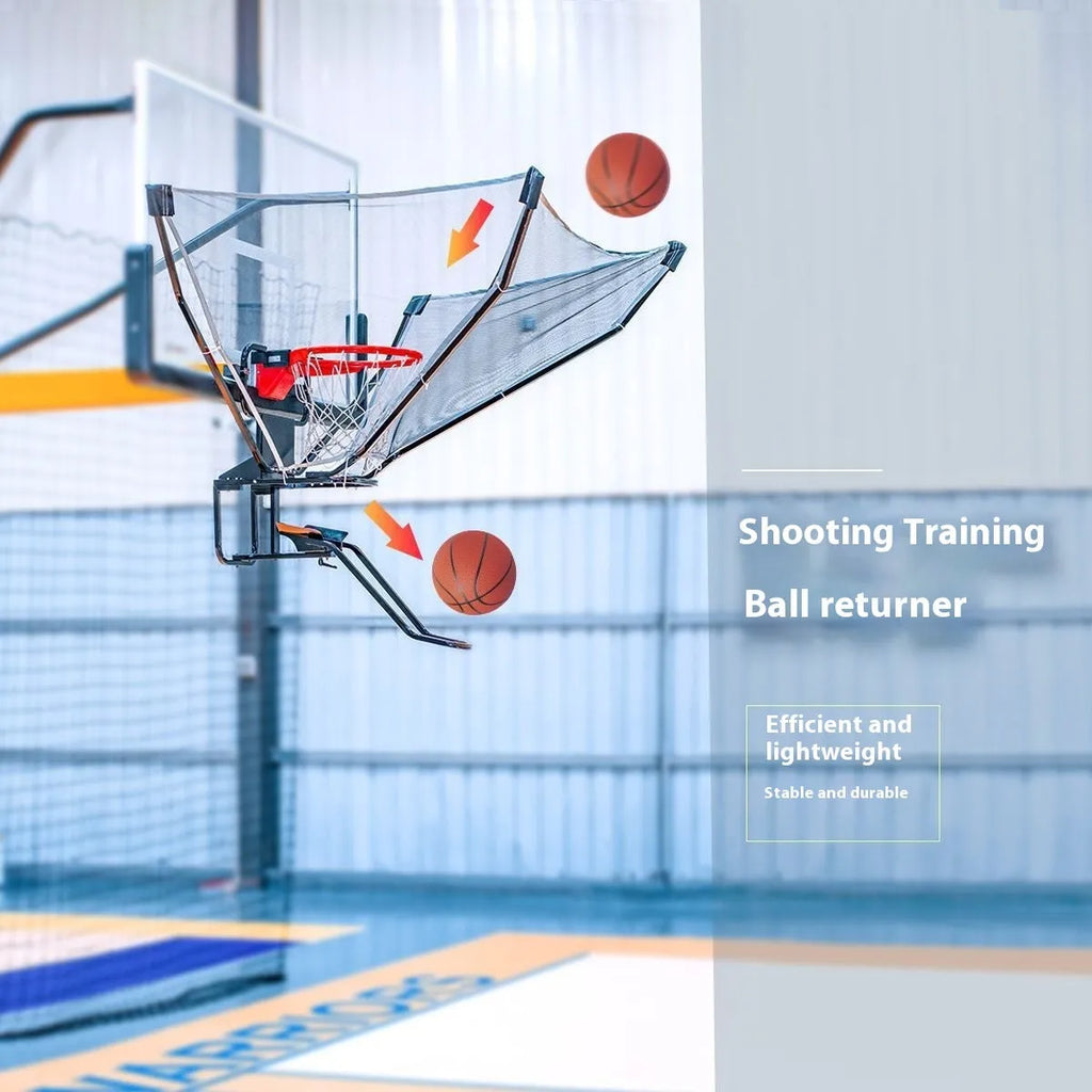 Continuous pitching automatic serve basketball shooting trainer with portable hanging design