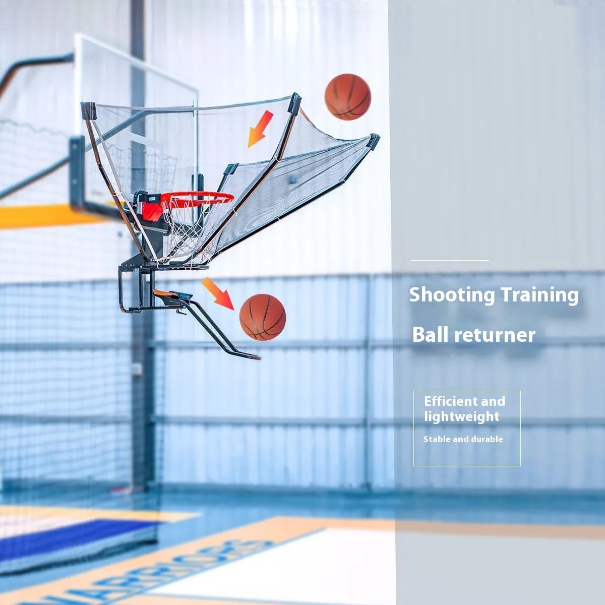 Continuous pitching automatic serve basketball shooting trainer with portable hanging design