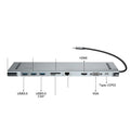 Ten-in-one USB-C multi-function adapter with aluminium alloy body and multiple ports in Space Grey