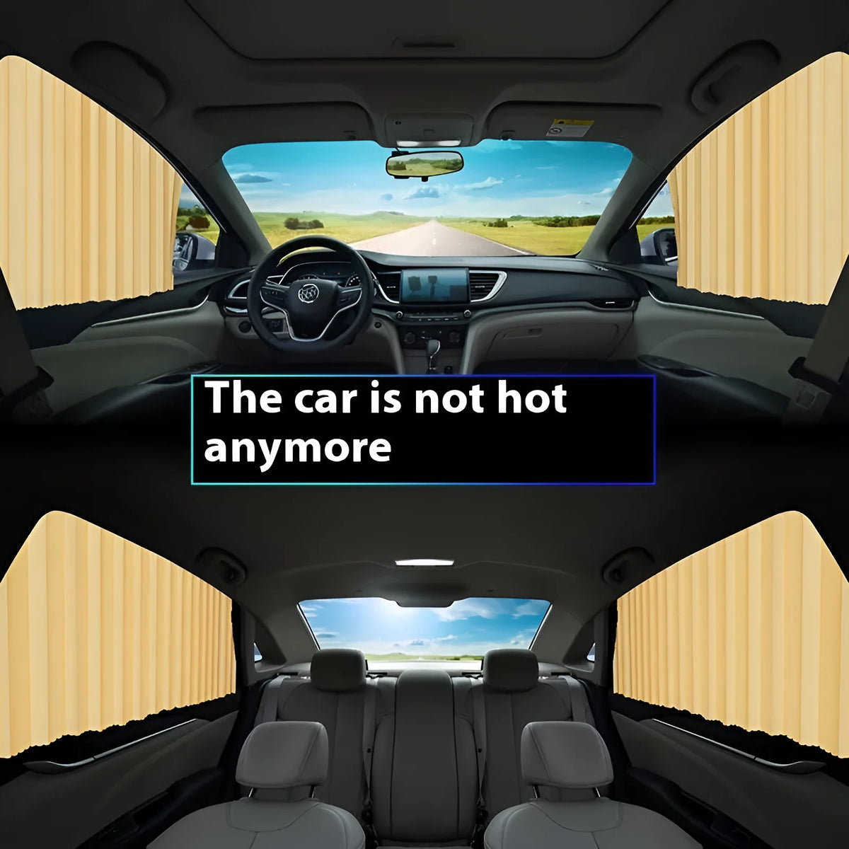 Car magnetic sunshade polyester four-piece full car set in gold, silver, or black, with front and rear pair options.