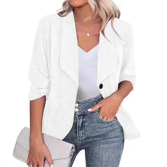 Slim-fit cardigan jacket in wine red colour on a hanger