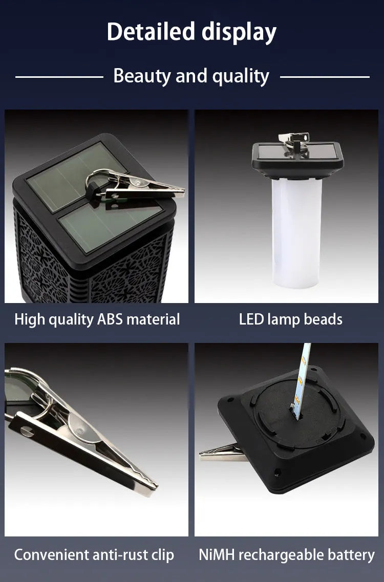 Solar garden light with flame lamp style for patio and balcony ambiance lighting