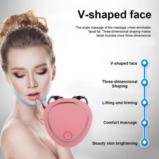 Micro-Current Facial Massager with Scraper Micro-Chain for Lifting, Firming, and Reducing Puffiness