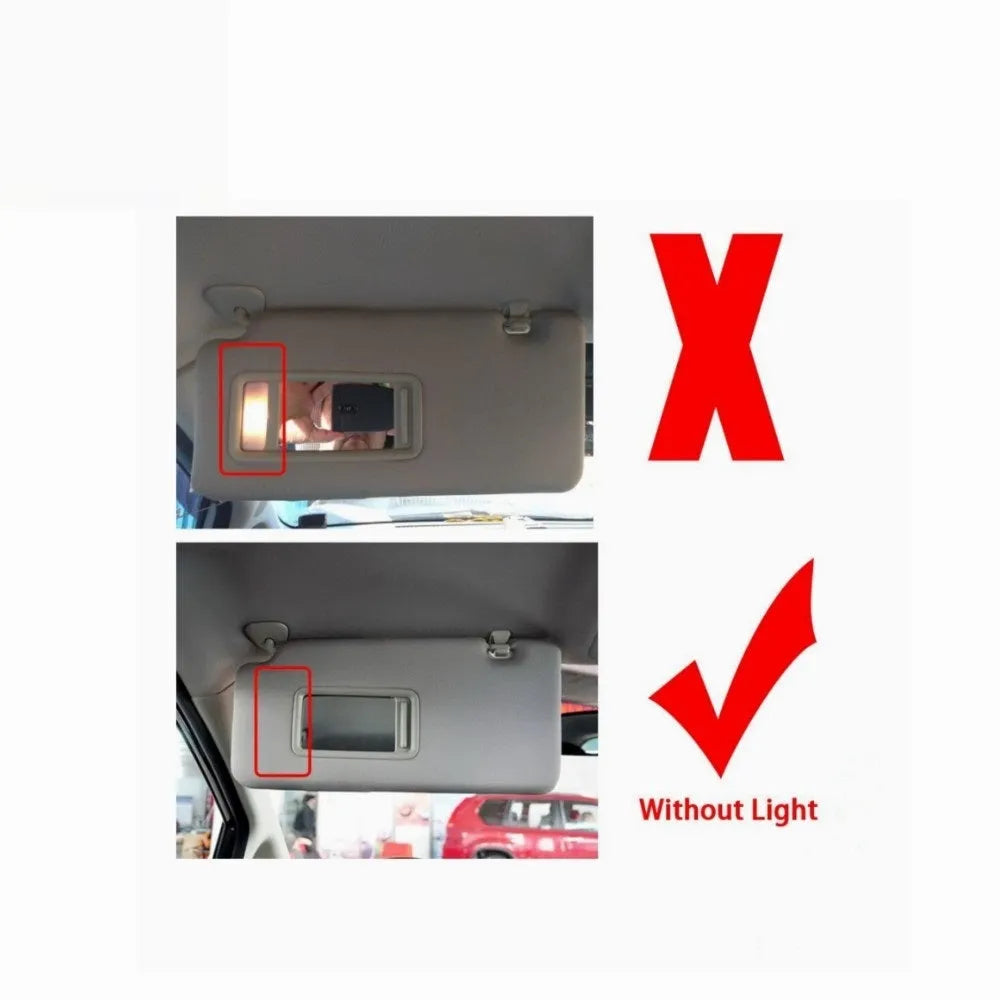 Beige sun visor with cosmetic mirror for Nissan Lida 2005-2012 replacement