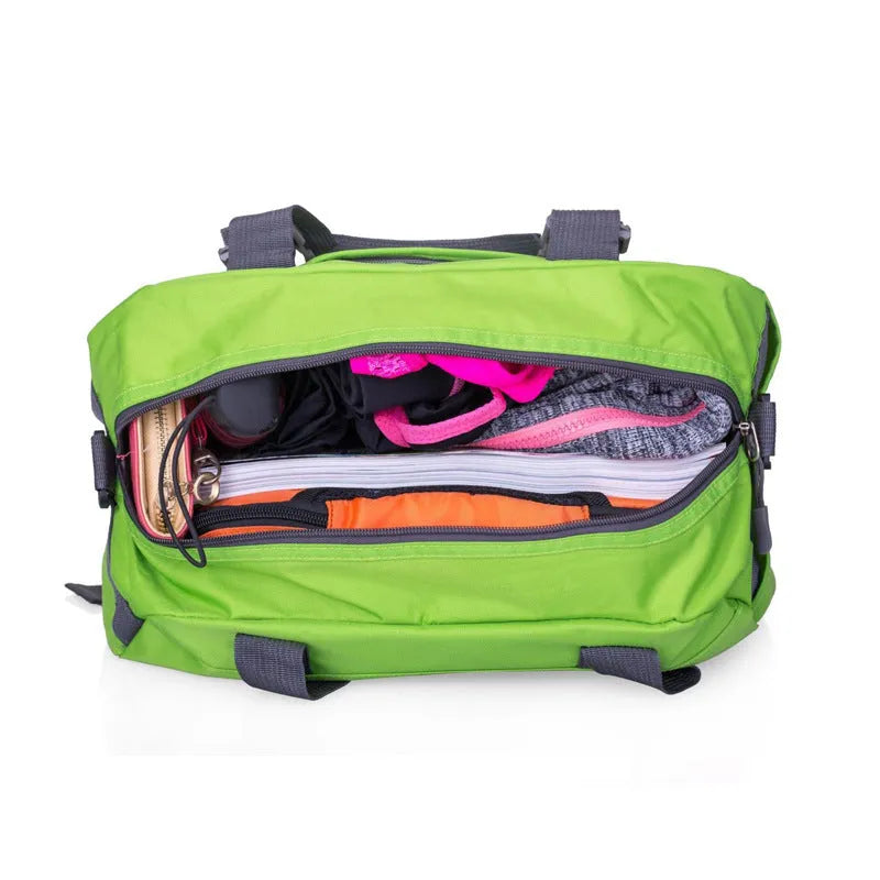 Nylon yoga gym bag in choice of medium or large size and multiple colours including black, blue, pink and purple