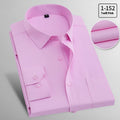 Men's long sleeved flax linen business shirt in pink diagonal or red plain colour.