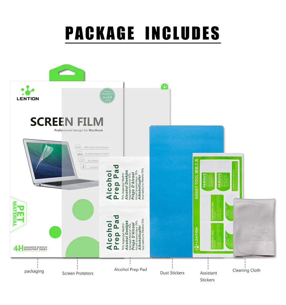 Lansheng matte anti-scratch screen protector for 13-inch MacBook Pro on a laptop.