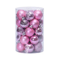 34-piece set of 4cm plastic Christmas balls in assorted colours with shiny finish for tree decoration