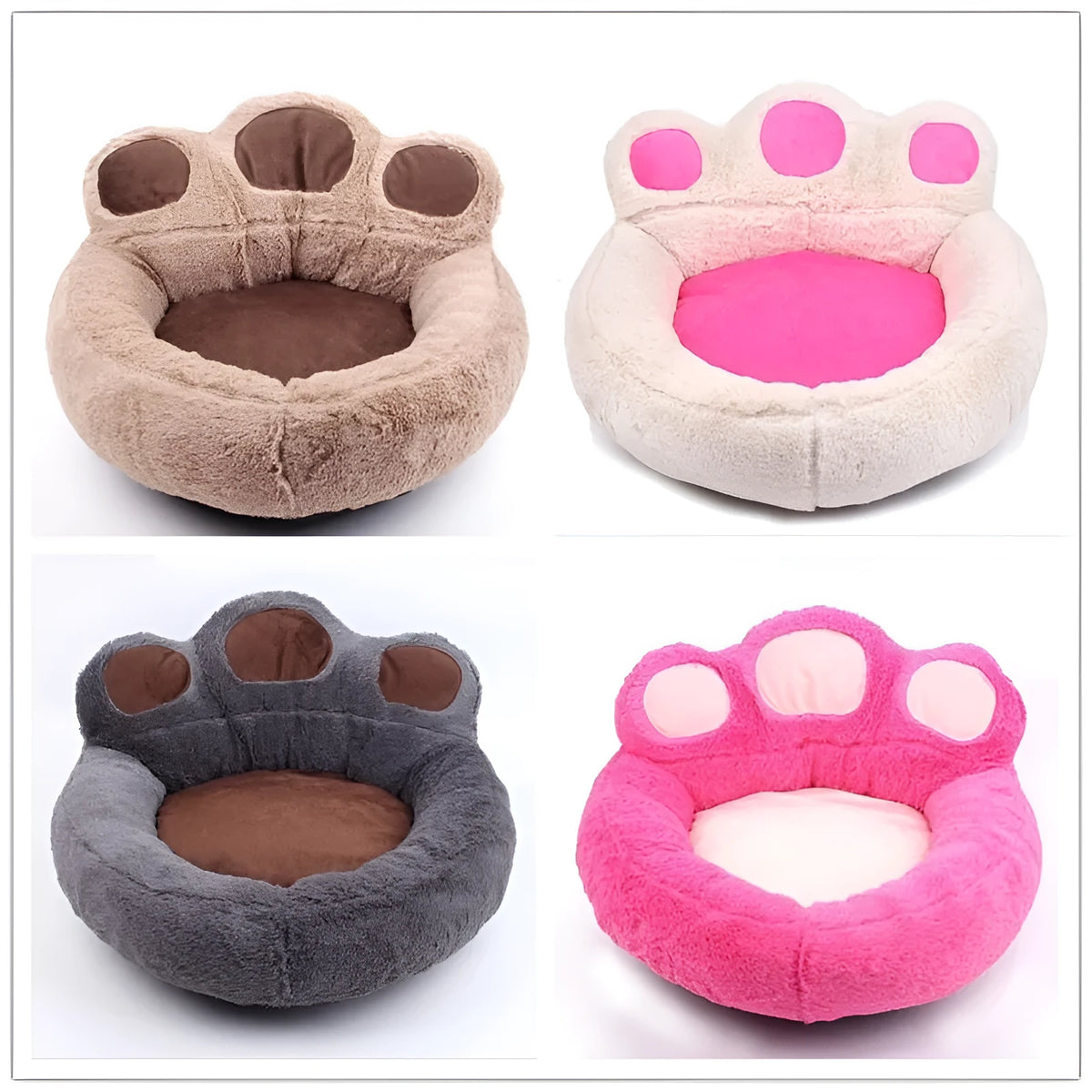 Teddy pet mat in coffee colour, short plush bear paw kennel bed for cats and dogs
