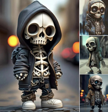 Spooky skeleton figurines made from high-quality resin with a sleek, modern design for unique Halloween and year-round home decor