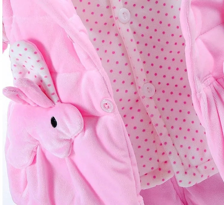 Baby girls pink autumn winter three-piece clothing set with jacket, pants, and vest