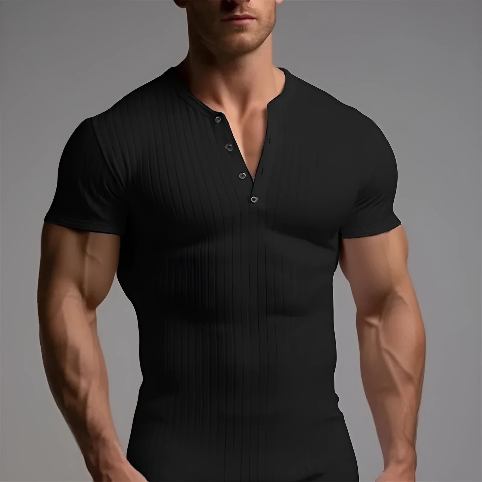 Men's slim fit sports t-shirt in polyester available in five colours with athletic muscle cut