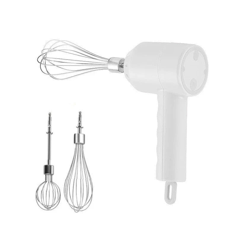 Portable cordless electric hand mixer with 3 mixing speeds and stainless steel beaters