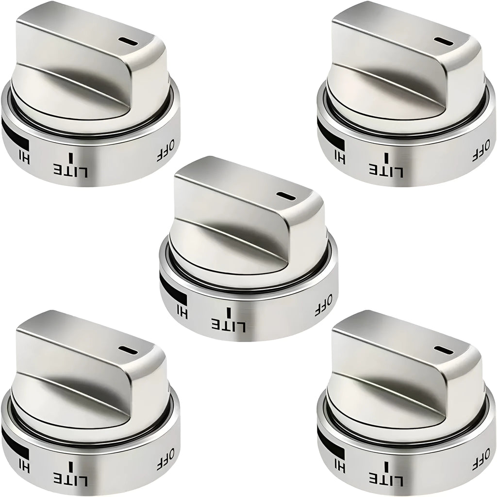Silver metal oven stove control knob 5.3cm diameter replacement part