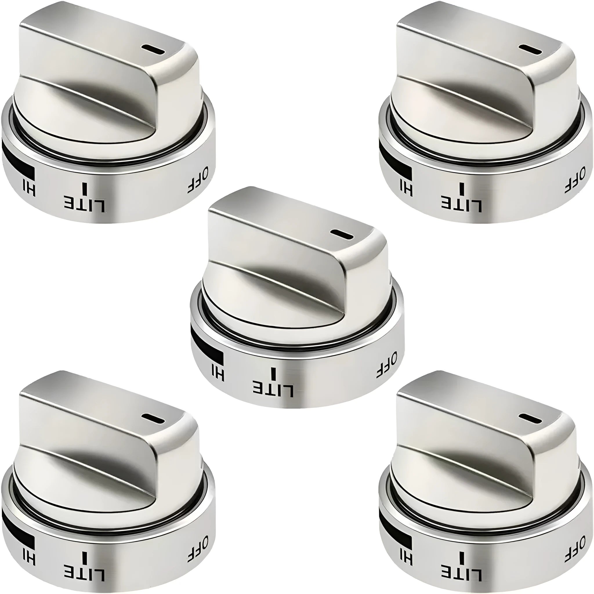 Silver metal oven stove control knob 5.3cm diameter replacement part