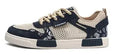 Men's mesh surface breathable shoes in solid colour with flat heel and round toe, shown in black