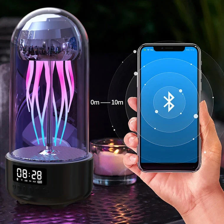 Enchanting Jellyfish Lamp with Bluetooth Speaker, Mesmerizing Lighting Effect, and Versatile Multifunction Display