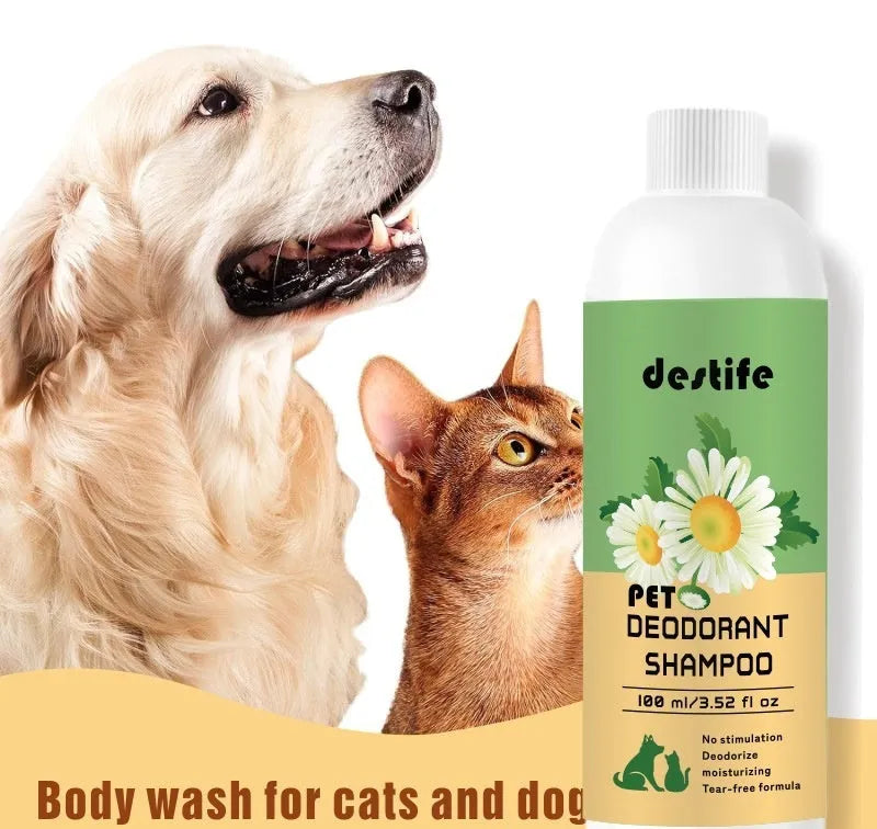 100ml pet shampoo and conditioner bottles for dogs and cats with deodorising fragrance