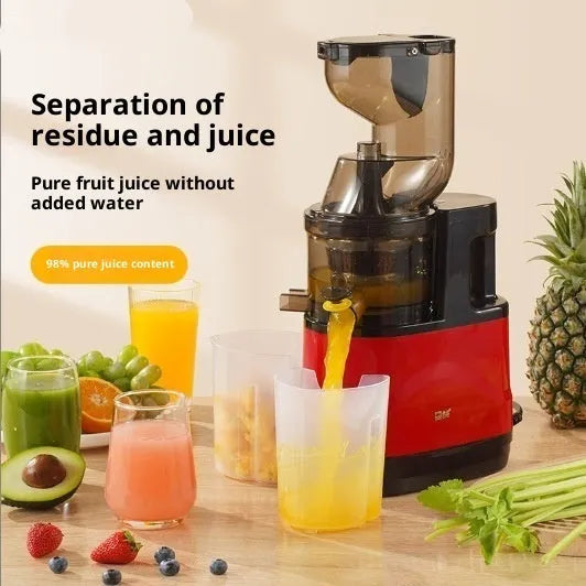 High-power multi-functional juice extractor with vertical screw rod and small caliber slag juice separation