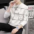 Men's round neck long sleeve T-shirt in solid colour, 95% polyester fibre, casual fit