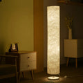 Smart RGB remote control folding floor lamp with fabric shade and stainless steel body, adjustable height 1520mm, LED light source