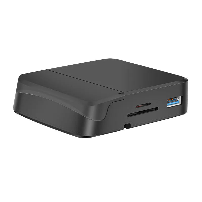 Black Type-C bracket docking station with HDMI, USB 3.0 and two USB 2.0 ports, ABS and aluminium alloy