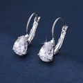 Women's drop-shaped fashion earrings in gold or platinum finish with copper construction