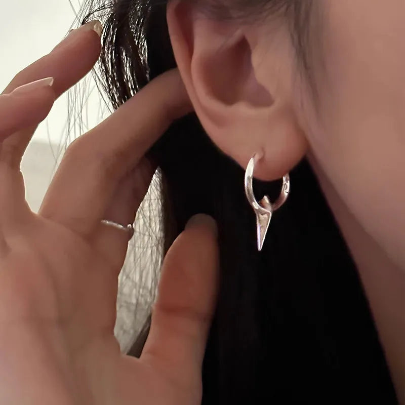 Women's geometric star ear clips with copper white gold electroplated finish and personality temperament design
