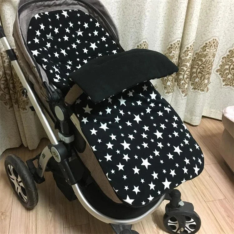 Cozy and warm baby stroller sleeping bag with plush lamb cashmere lining and cotton wool fill for superior winter comfort and protection