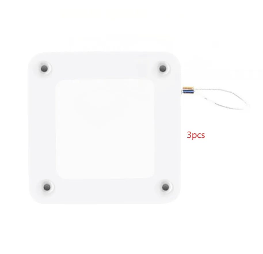 Automatic door closer with adhesive mounting for sliding and glass doors showing compact ABS housing