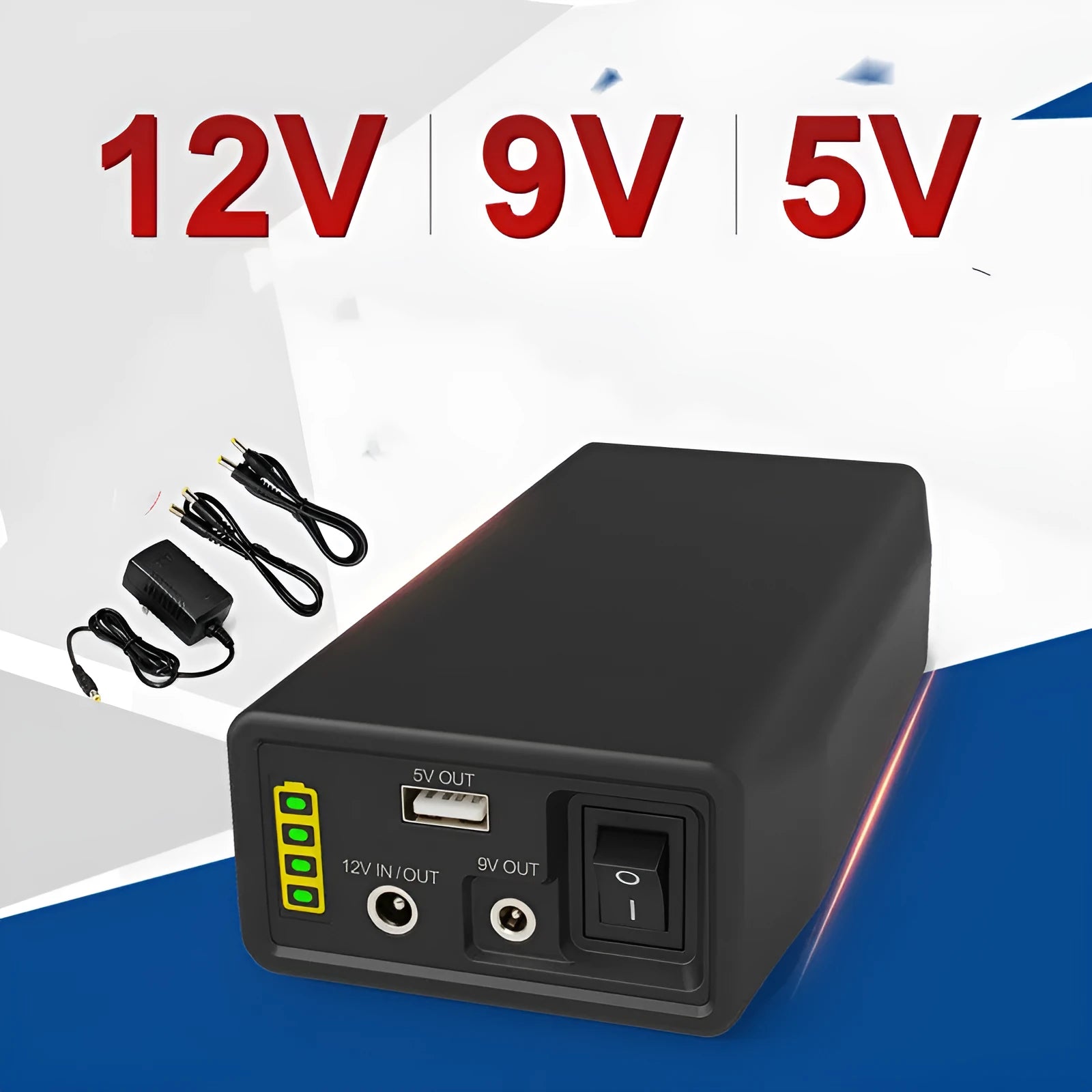 LF4100 portable lithium iron phosphate battery pack with charger and cables, dimensions 168x89.2x43mm