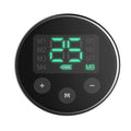 Blue EMS abdominal muscle stimulator with rechargeable battery, wireless remote, belt, and arm stickers
