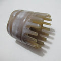 White buffalo horn wide-tooth comb for women's scalp massage and traditional hair care