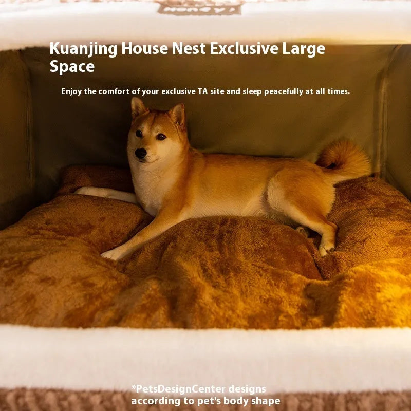 Three-dimensional bear-shaped dog kennel with removable nest in multiple colour options