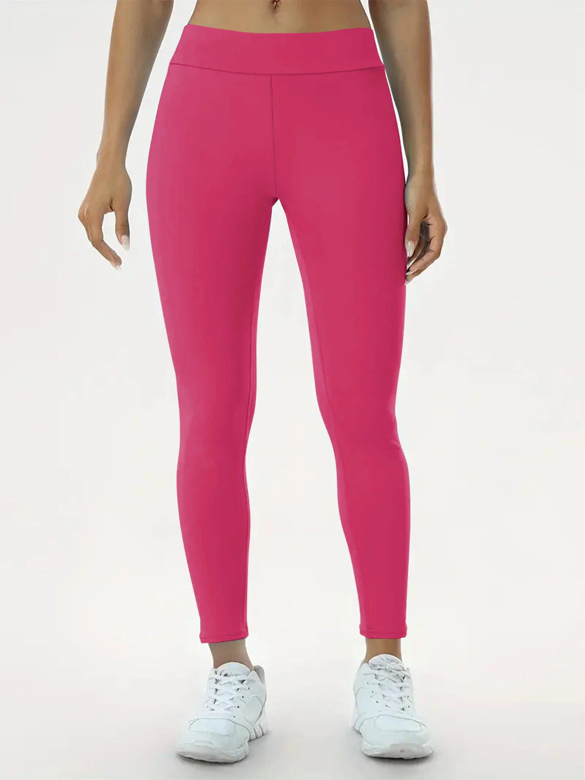 Women's high-waist yoga pants made of premium polyester fabric with a slimming, flattering design