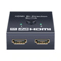 Black HDMI switcher 2 in 1 out HD 4K 2K expansion distributor with one-click switching