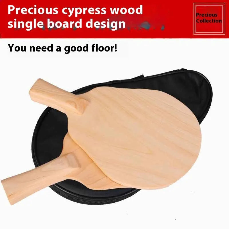 One-layer cypress wood table tennis racket bottom plate, 6mm thick, with Horizontal ST or Straight CS handle