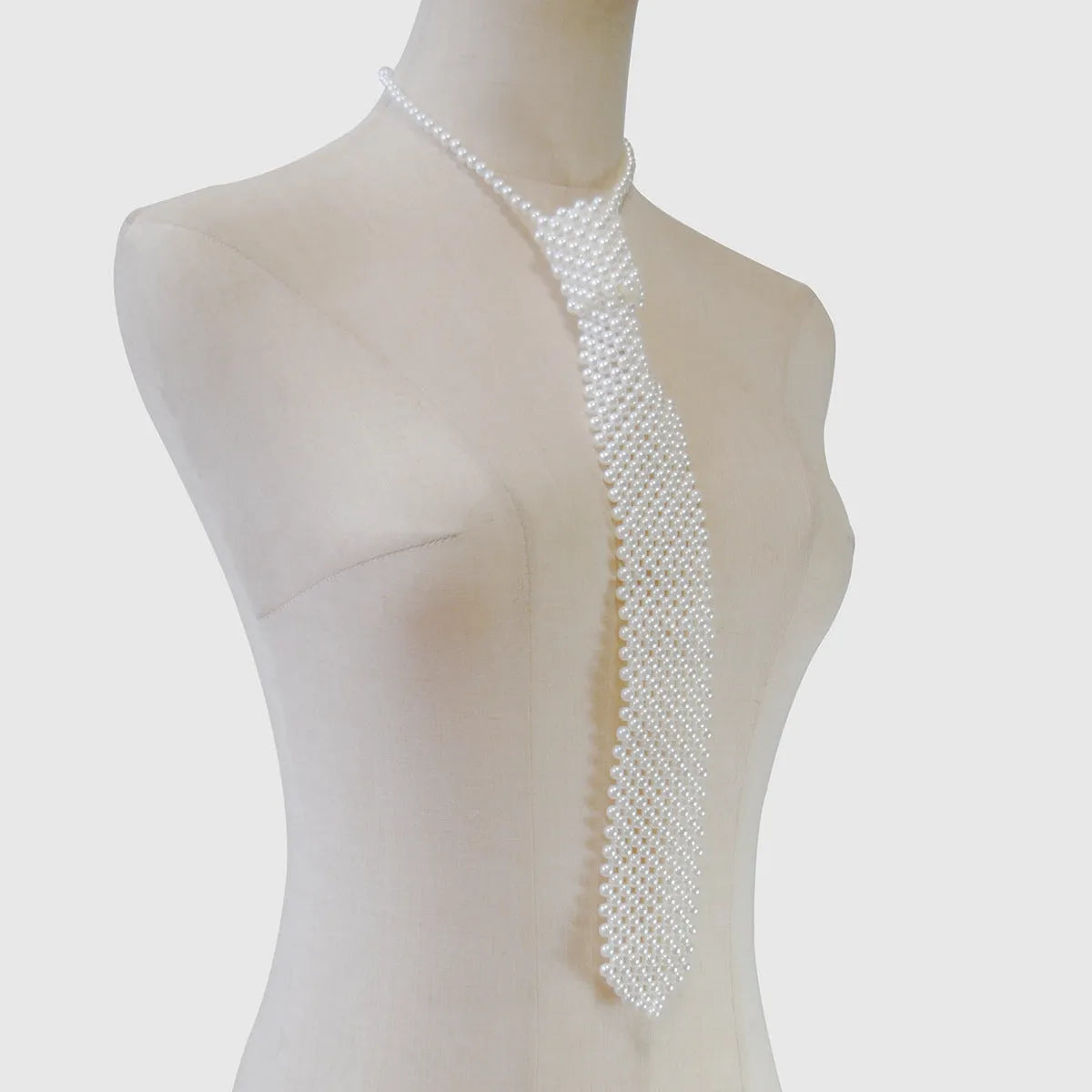 Pearl tie body chains with hollow out retro design and adjustable waist fitting