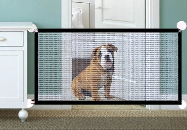 Black nylon foldable pet protection fence for dogs, small size 110x72cm