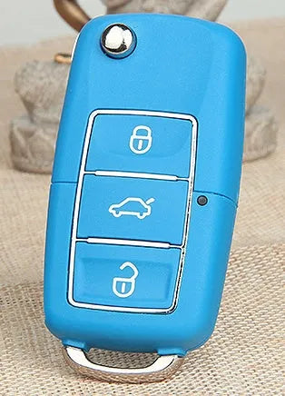 Volkswagen B5 ABS folding key shell in black with key blank and 70x35x16mm dimensions