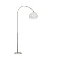 Modern minimalist fishing floor lamp with marble base, stainless steel pole, acrylic shade, 180-185cm height, white or orange shade.
