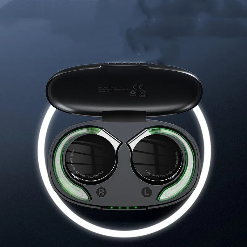 Wireless Bluetooth sports earphones with ear plug design in black and white colour options