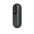Smart visual doorbell intercom with 1080P HD camera, 5000mAh detachable battery, in black finish