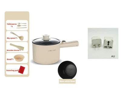 Versatile Mini Electric Hot Pot for cooking soups, stews, pasta, and more with stainless steel construction and non-stick interior