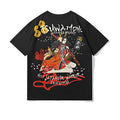 Cotton embroidered short sleeve t-shirt for men and women, round neck, available in black and white, sizes M to 3XL