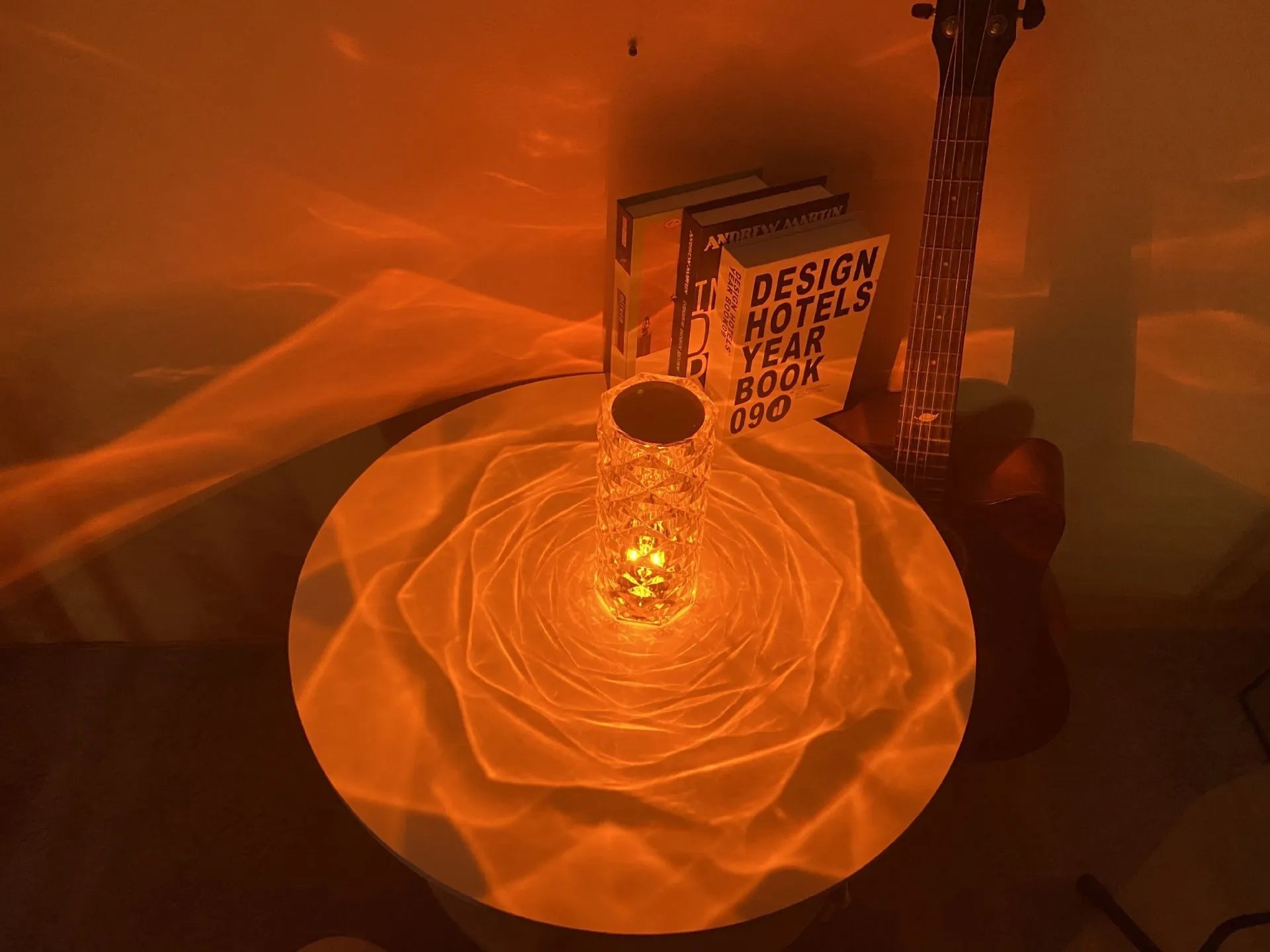 Modern LED rose diamond table lamp with acrylic crystal design and touch control