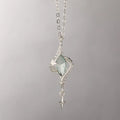 Alloy necklace with hollow out pendant and adjustable cross chain in mori style or heart of thorns design