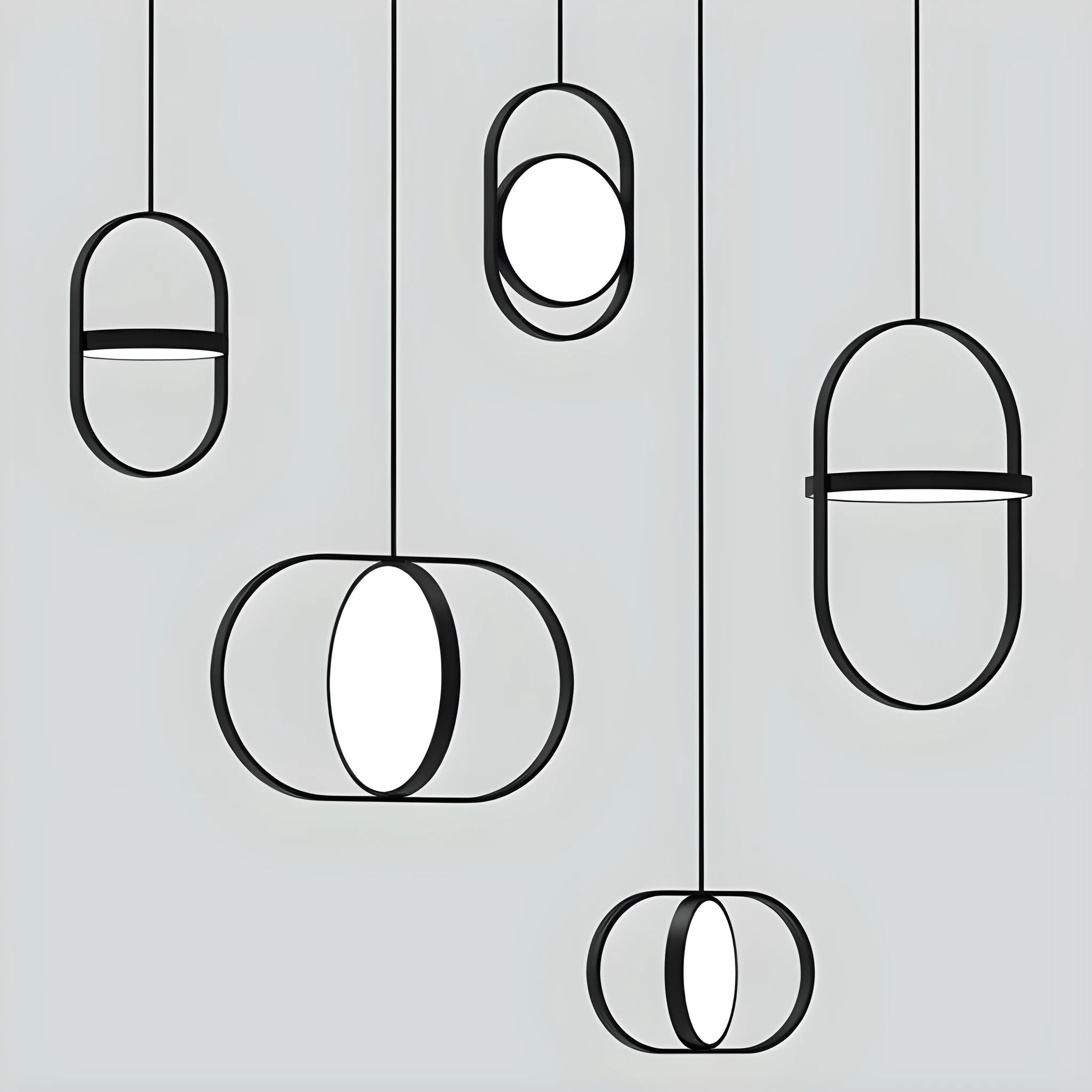 Black wrought iron style small chandelier with acrylic panels, four size options LED light